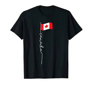 100% Хлопок Canada Signature Flag Pole - Патриотическая Футболка С Канадским Флагом В стиле Хип-Хоп Для МУЖЧИН И ЖЕНЩИН, Футболки УНИСЕКС