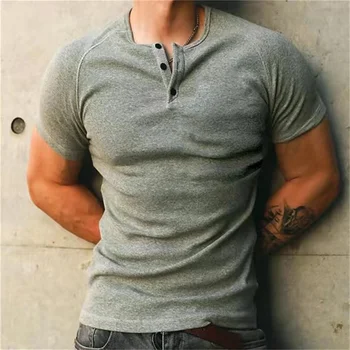 Однотонная мужская футболка, новые летние универсальные повседневные футболки с коротким рукавом