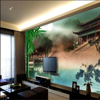 beibehang Большие обои на заказ в китайском стиле в стиле Цзяннань диван для спальни ТВ фон papel de parede 3d para sala atacado