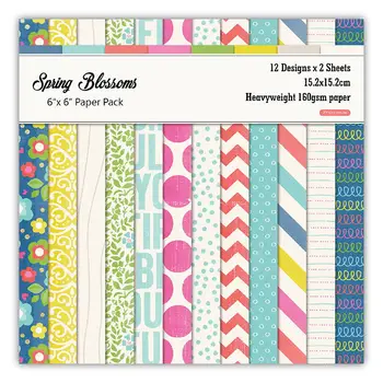 Бумага для скрапбукинга в стиле Spring blassoms упаковка из 24 листов бумаги для рукоделия ручной работы craft Background pad 1137
