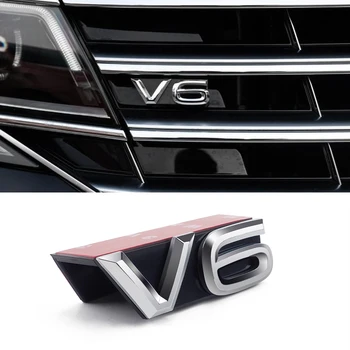 Наклейка на Кузов Автомобиля Эмблема V6 Наклейка на Переднюю Решетку Автомобиля для VW TERAMONT PHIDEON ARTEON MAGOTAN PHAETON TOUAREG PASSAT Наклейка VW V6