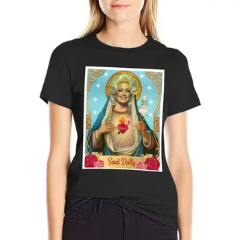 Футболка saint dolly parton, летняя одежда, футболки для женщин с рисунком