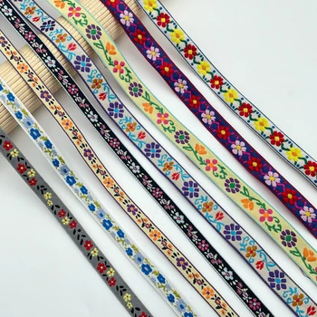 Высококачественная вышитая полиэстером Жаккардовая тесьма, этнические кружевные ленты для шитья ремня сумки, аксессуары для вязания одежды