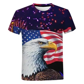 Футболка с 3D-печатью American Eagle, Летняя мужская одежда Four Seasons, Модная одежда в уличном стиле Y2K