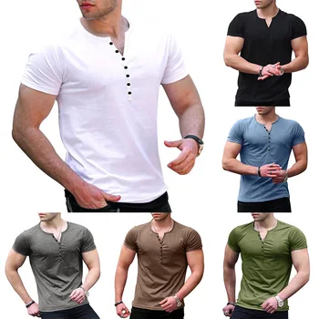 Летняя хлопковая футболка для мужчин, однотонный дизайн, футболка Ropa Hombre, повседневная Классическая мужская одежда, топы, футболка для мужчин