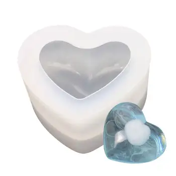 Форма для мыла в форме сердца Силиконовая форма для смолы Эпоксидная смола Форма в форме сердца Форма в форме сердца для свечи Мыло Воск Ароматерапевтический торт Самодельная смола