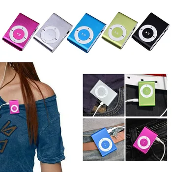 Горячий металлический зажим с экраном MP3 Музыкальный плеер Мини Портативный зажим MP3 Студенческий Walkman MP3 Поддержка SD TF карты