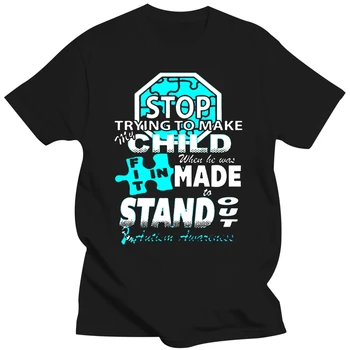 Создайте Приталенную футболку для осознания аутизма, Юмористические Крутые футболки Для отдыха, Серую Одежду 2020, хип-хоп топ Большого размера 3xl 4xl 5xl