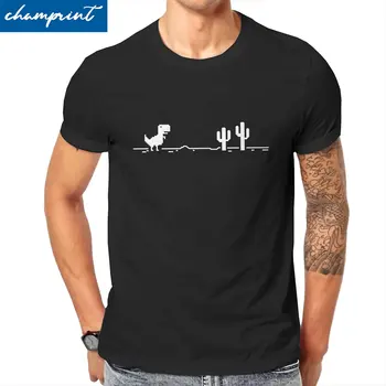 Мужская футболка с динозавром кактусом Ти-рекс в автономном режиме, модная хлопковая футболка с коротким рукавом, автономная футболка с негативом, одежда с круглым вырезом, новое поступление