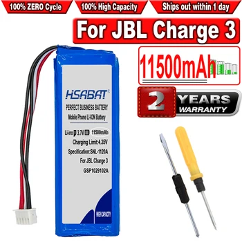 Аккумулятор HSABAT 11500 мАч GSP1029102A для JBL Charge 3 версии 2016/Charge 3, пожалуйста, проверьте место соединения 2 красных проводов