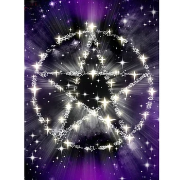 Сделай сам Алмазная Живопись Вышивка крестом Пентаграмма Полная Алмазная Вышивка Звездная сцена Узор 3D Квадратный Горный хрусталь Мозаика Рукоделие