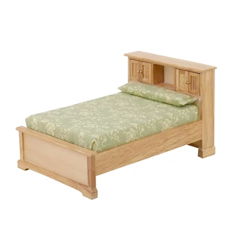 Миниатюрная кровать в кукольном домике в масштабе 1/12, мини-деревянная мебель OB11, Аксессуары для спальни в кукольном домике