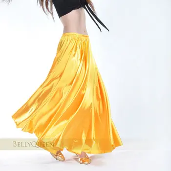 Атласная юбка для танца живота, Женская длинная юбка Макси, одежда для сцены и танцев