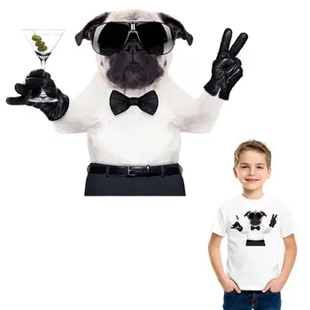 Утюг с мультяшной собачкой На виниловых столешницах, наклейки для модной одежды с аппликацией 