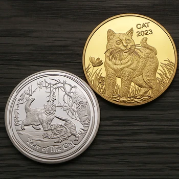 2023 Год Кошки Памятные монеты Австралии с изображением животных Серебро Золото Сувениры Елизаветы II Подарки на Новый Год