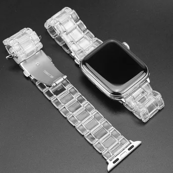Ремешок из смолы ярких цветов для Apple Watch Band 38 мм 40 мм 41 мм 42 мм 44 мм 45 мм Прозрачный ремешок Для часов iWatch Серии 8 7 6 5 4 3