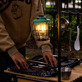 Ретро-лампа, портативный походный фонарь, водонепроницаемая ручная рабочая лампа для садовой мебели