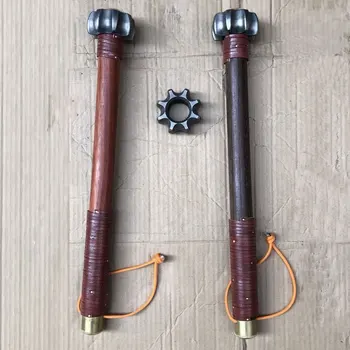 Палка для самообороны Древний инструмент Деревянный Спорт на открытом воздухе Самоспасательная Защитная деревянная палка Металлический молоток для разбивания окон
