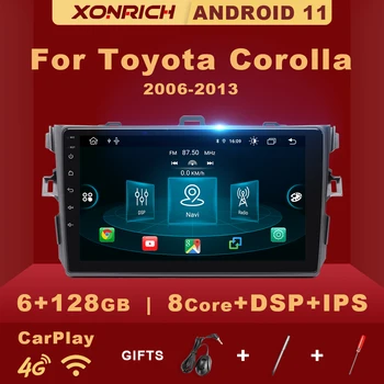 6G + 128G Android 11 Автомобильный Радио Мультимедийный Плеер GPS Навигация Для Toyota Corolla E140 E150 2006 2007 2008 2009 2010-2013 Carplay