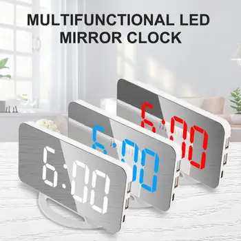 Современный 1 комплект автоматического светочувствительного будильника премиум-класса, подвесные часы из АБС-пластика с регулируемой яркостью для гостиной
