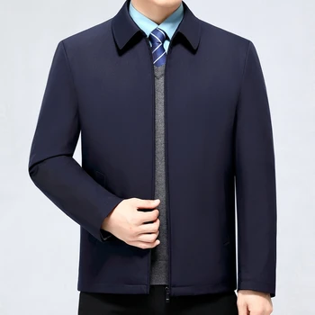 Зимняя легкая пуховая куртка среднего возраста для мужчин со съемной внутренней подкладкой, утолщенная зимняя куртка для папы среднего возраста, мужская зимняя куртка jac