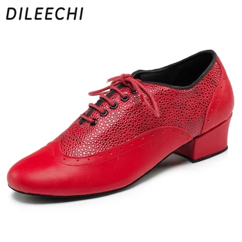 DILEECHI Новая современная обувь для взрослых, мужская домашняя обувь с мягкой подошвой, обувь для латиноамериканских танцев, мужская черная квадратная дружба