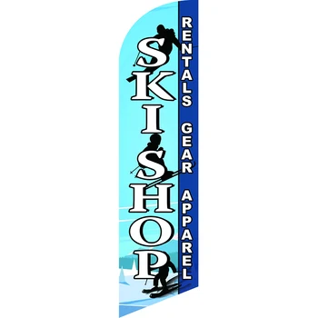 Изготовленный на заказ Вязаный Пляжный флаг из полиэстера с перьями, Рекламный Баннер для лыжного магазина Swooper Без Опор И основания