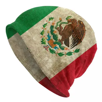 Мексика Мексиканский флаг Skullies Шапочки Шляпа Крутая хип-хоп Унисекс Уличная кепка Теплая накидка на голову Вязаные шапочки-капоты