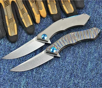 Shigov Blue Moon Складной Карманный Нож D2 Blade TC4 Титановая Ручка Открытый Кемпинг Охота Выживание Тактические Ножи EDC Инструмент