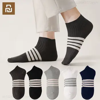 Youpin 5 пар мужских сетчатых дышащих спортивных носков с мелким горлышком, весенне-летние короткие носки-трубочки, простые классические мужские носки-лодочки