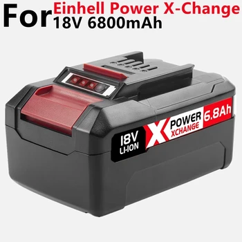 Замена батареи X-Change 6800 мАч для Einhell Power X-Change Совместима со всеми батареями Einhell Tools 18 В со светодиодным дисплеем