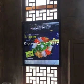 черный алюминиевый профиль 600 мм × 700 мм, доска меню со светодиодной подсветкой, световой короб для показа постеров меню ресторана быстрого питания
