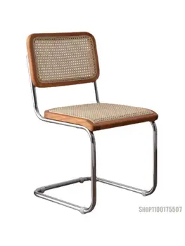 Бытовой обеденный стул из массива дерева простой современный ротанговый ретро стул для отдыха столовая гостиная кабинет железная спинка стула
