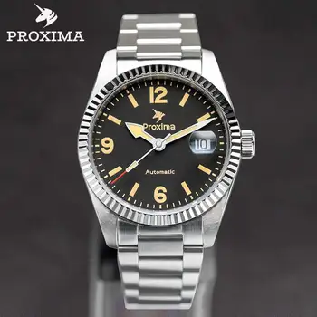 Proxima 39 мм мужские автоматические механические часы класса люкс PT5000 SW200 безель с резьбой из нержавеющей стали сапфировый 20 бар ретро BGW-9 Lume