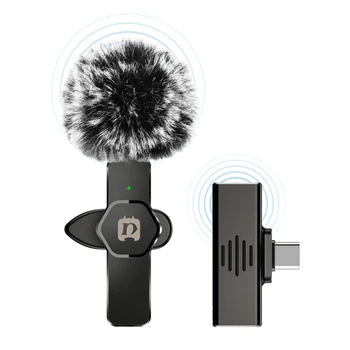 Беспроводной Зажимной микрофон PULUZ с Подключаемым и воспроизводимым приемником Интеллектуальное шумоподавление 30-метровая запись безбарьерной передачи