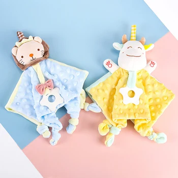 Новорожденные Мальчики и девочки Кукла Успокаивает Слюну Полотенце Защитное Одеяло для малышей Милое Мягкое животное Комфортное полотенце с прорезывателем