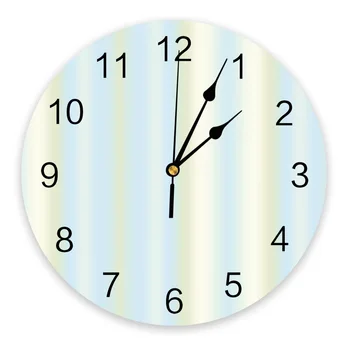Линейный минимализм Градиентная абстракция Большие настенные часы Декор для столовой ресторана Кафе Круглые Настенные Часы Бесшумное Украшение дома