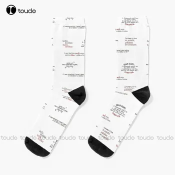 Набор наклеек с цитатами Дэймона (Tvd) Носки белые футбольные Носки Молодежные Рождественский Подарок на Новый Год Индивидуальный подарок Унисекс для взрослых Подростковые Молодежные носки