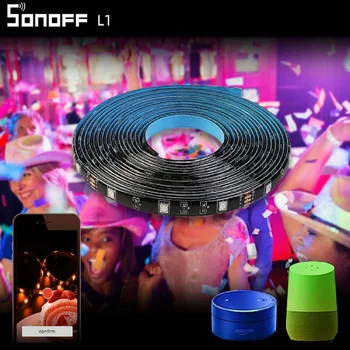 SONOFF L1 Wifi Smart Led Light Strip 2 м/5 м Водонепроницаемый Контроллер 5050 RGB с Регулируемой Яркостью Alexa Google Home Livingroom для Танцев с музыкой