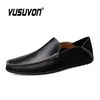 Мужская обувь итальянского дизайна, повседневные летние лоферы элитного бренда, Мокасины из натуральной кожи, легкие дышащие слипоны на плоской подошве