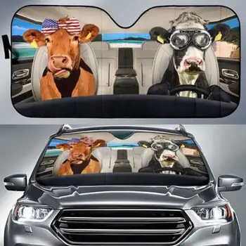 Солнцезащитный козырек для автомобиля Cow Safe Driver Auto 1 Индивидуальное Подарочное Защитное окно с автоматической крышкой, солнцезащитный козырек с рисунком животного на заказ