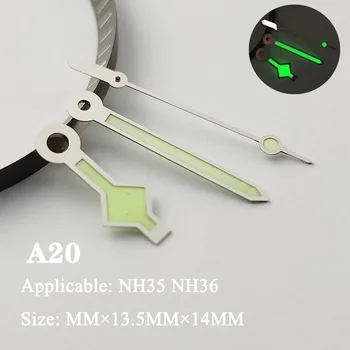 стрелки часов nh35 стрелки nh36 зеленые светящиеся стрелки аксессуары для часов с секундной стрелкой указатель стрелок часов серебряные стрелки A30