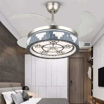 Потолочный вентилятор Светодиодный подвесной светильник, Люстра, Художественная столовая, бытовая постмодернистская роскошная гостиная 