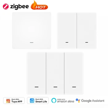 ZigBee 1-3 Gang Smart Scene Switch Кнопочный, Работает От аккумулятора, Автоматизация, Беспроводное приложение Tuya Smart Life APP Google Home Alexa Control