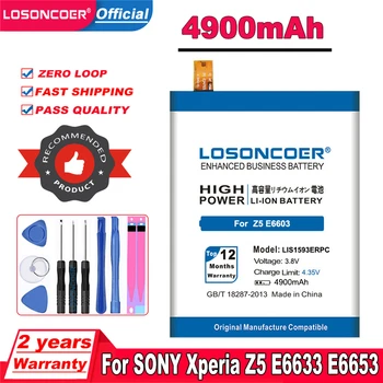 LOSONCOER 4900 мАч LIS1593ERPC Аккумулятор Для Sony Xperia Z5 E6603 E6653 E6633 E6683 E6883 Аккумулятор Мобильного Телефона