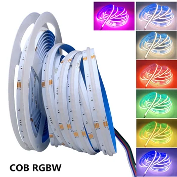 4в1 RGB + W RGB + WW COB LED Strip Light 784 светодиода/м 24 В Высокой Плотности RA90 RGBW FCOB Лампа для внутреннего Декоративного освещения 5 М/рулон