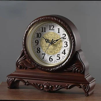 Настольные часы в американской гостиной Большие Ретро Креативные Настенные часы без звука