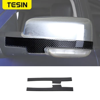 Наклейки для украшения автомобильных зеркал заднего вида из мягкого углеродного волокна TESIN для Dodge RAM 1500 2010-2015 Внешние детали Автомобильные Аксессуары