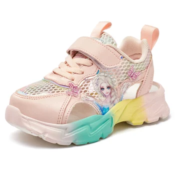 Новый стиль, детская обувь, дышащая спортивная обувь для девочек, модная повседневная обувь для девочек, детские нескользящие кроссовки, детские кроссовки для бега