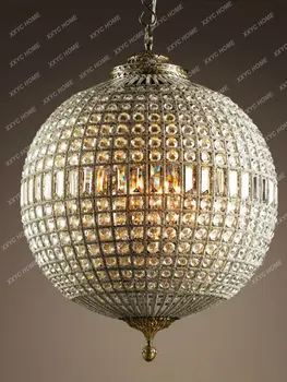 Французский средневековый придворный стиль K9 Хрустальный подвесной светильник в форме шара подвесной светильник для гостиной спальни декоративных светильников для ванной комнаты